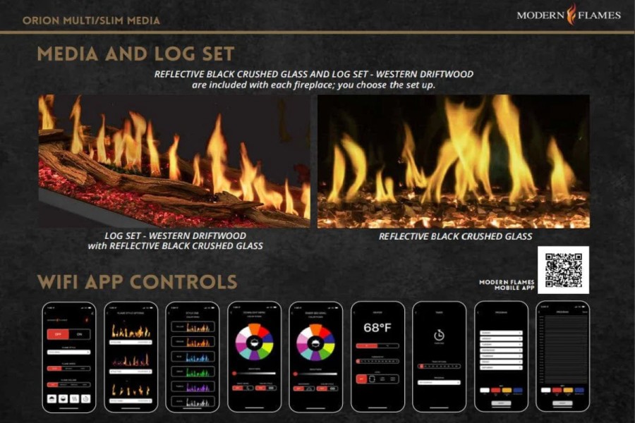 Modern Flames 60-inch Orion Slim Virtual Electric Fireplace Modern Flames 60-inch Orion Slim Virtual Electric Fireplace
